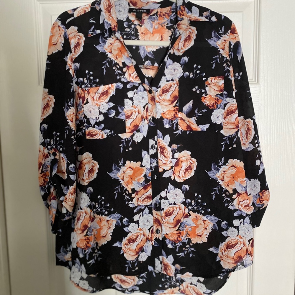 Button up floral blouse